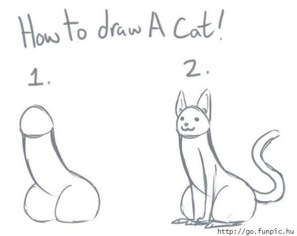 od penisa do kiciusia - jak narysować kotka 